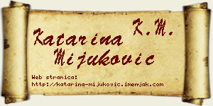 Katarina Mijuković vizit kartica